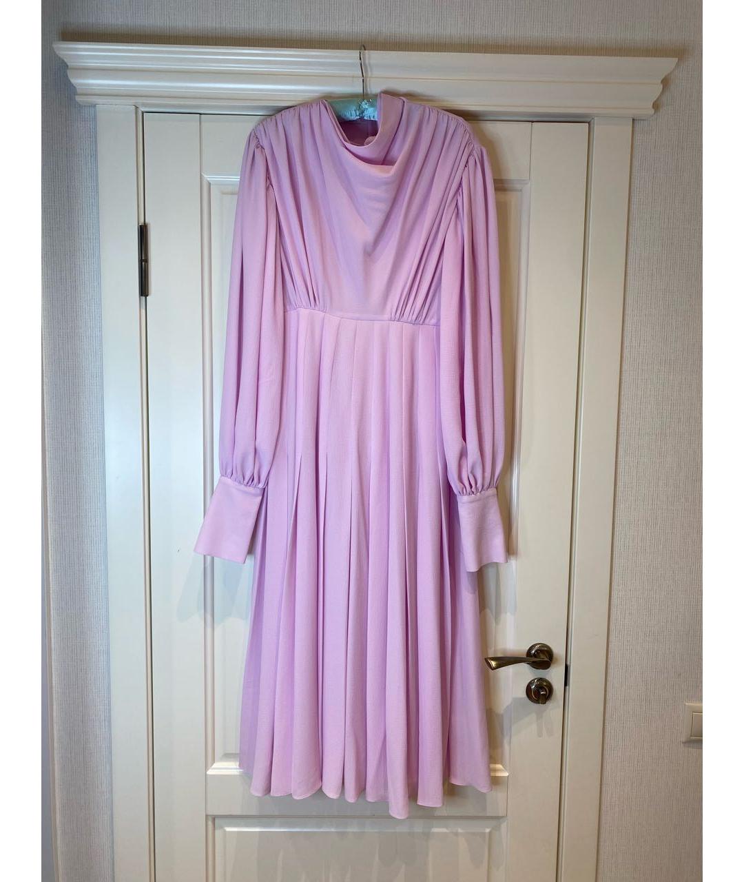 EMILIA WICKSTEAD Розовое полиэстеровое коктейльное платье, фото 8