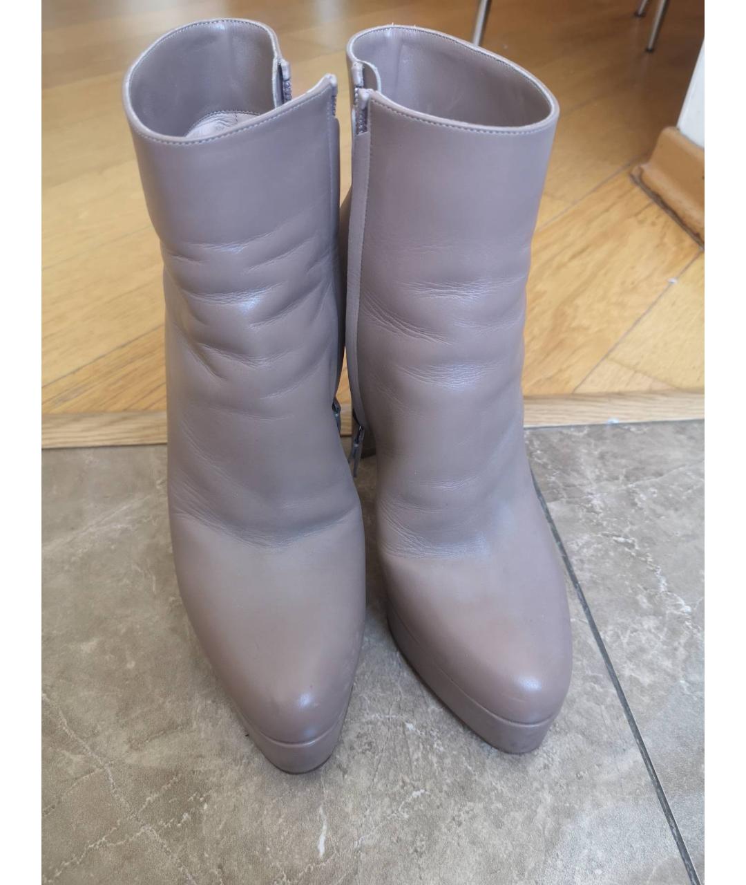 CASADEI Бежевые кожаные ботильоны, фото 2