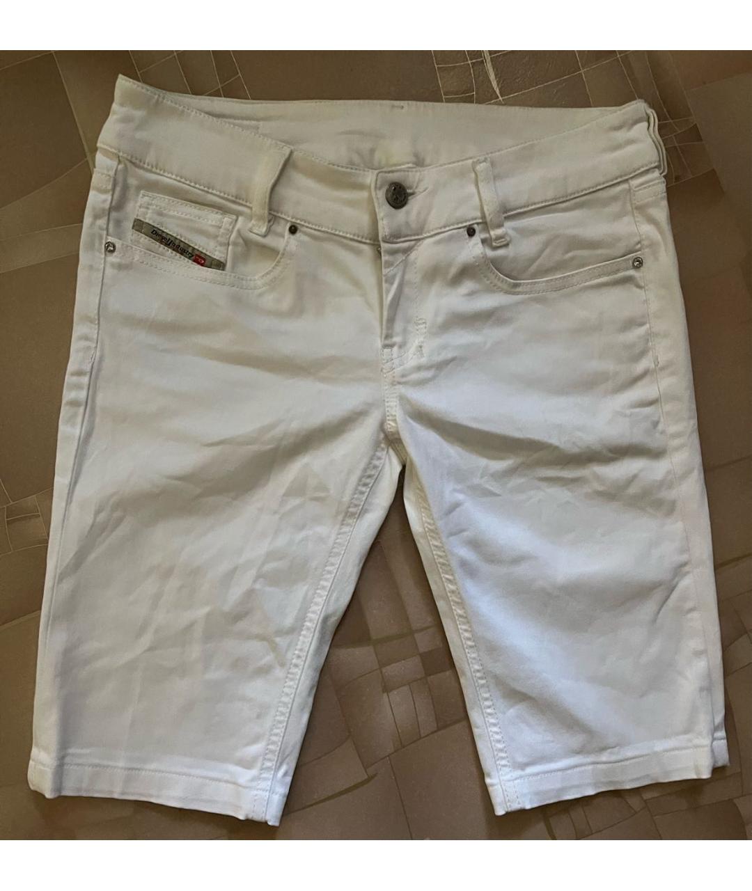 DIESEL Белые хлопко-эластановые шорты, фото 6