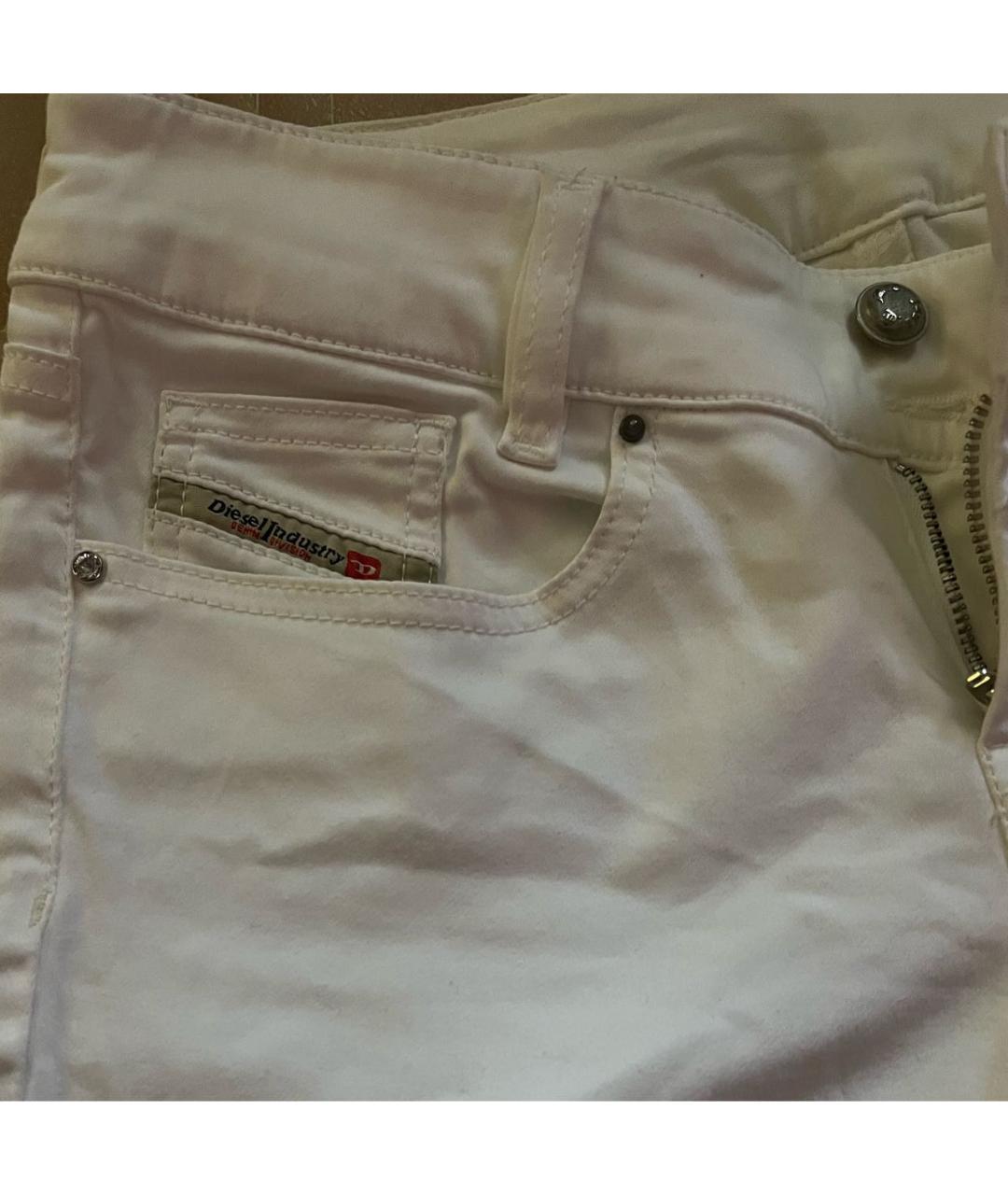 DIESEL Белые хлопко-эластановые шорты, фото 5