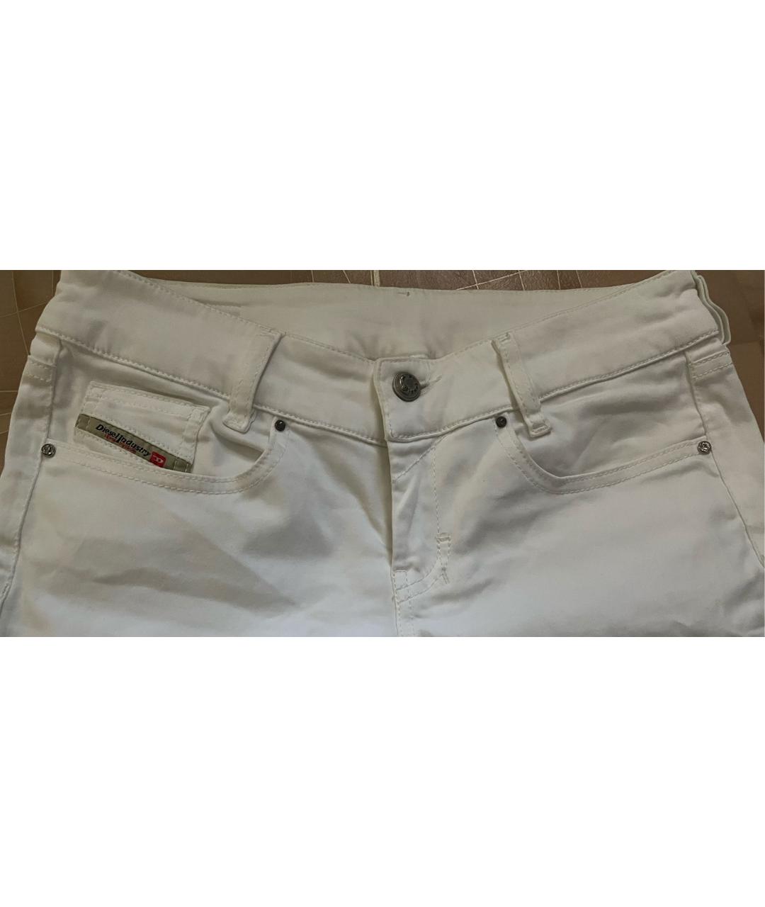 DIESEL Белые хлопко-эластановые шорты, фото 4