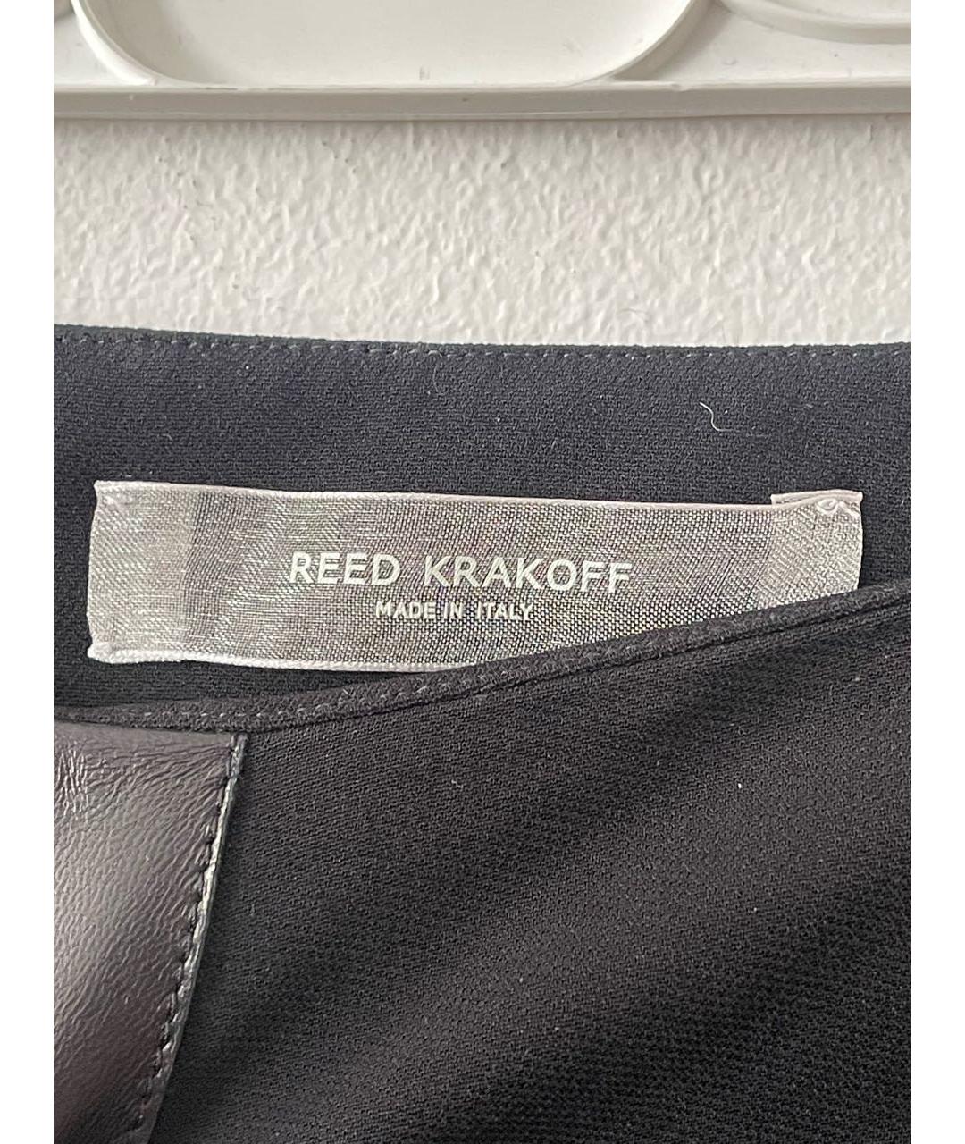 REED KRAKOFF Черная вискозная юбка миди, фото 3