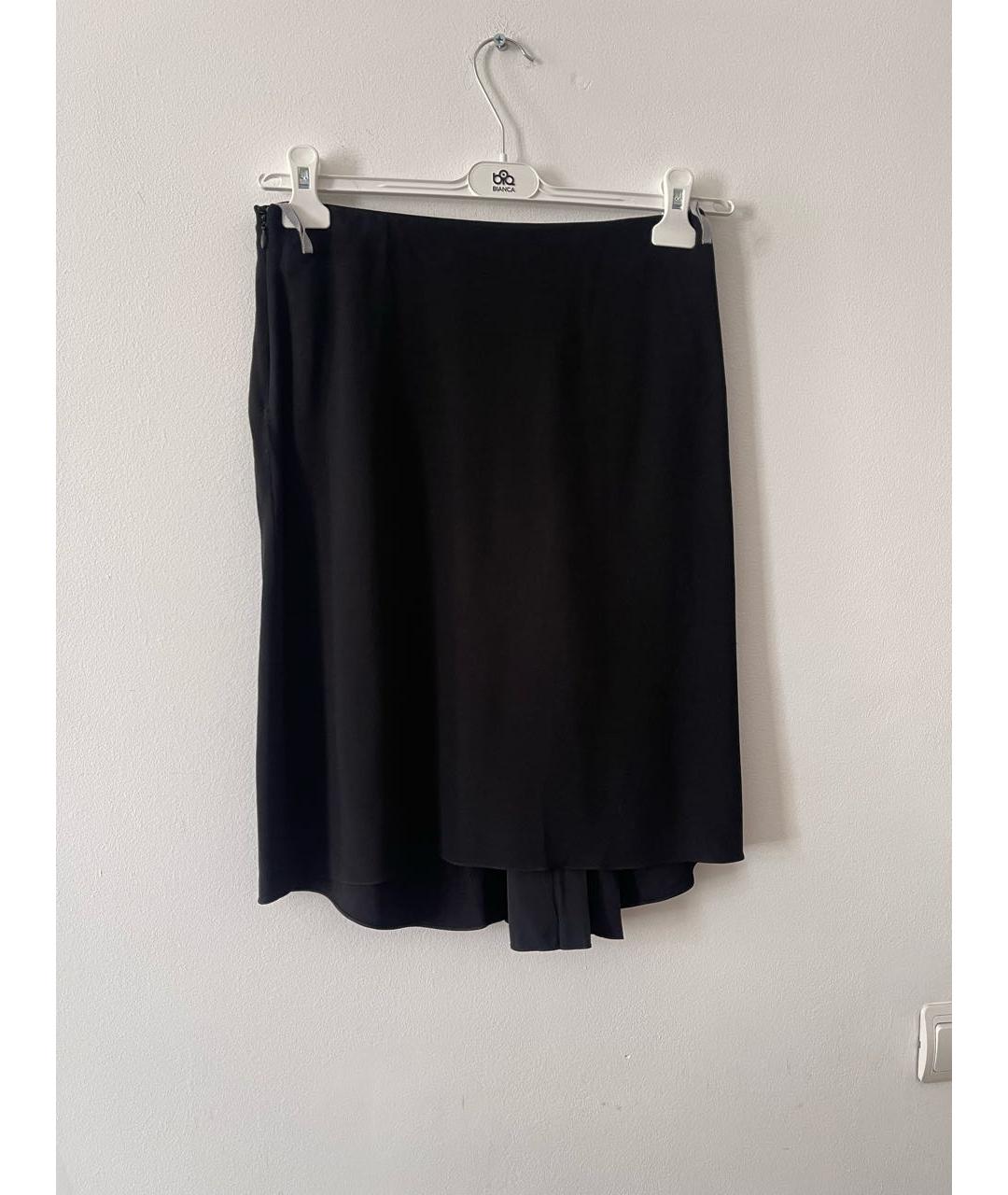 REED KRAKOFF Черная вискозная юбка миди, фото 2