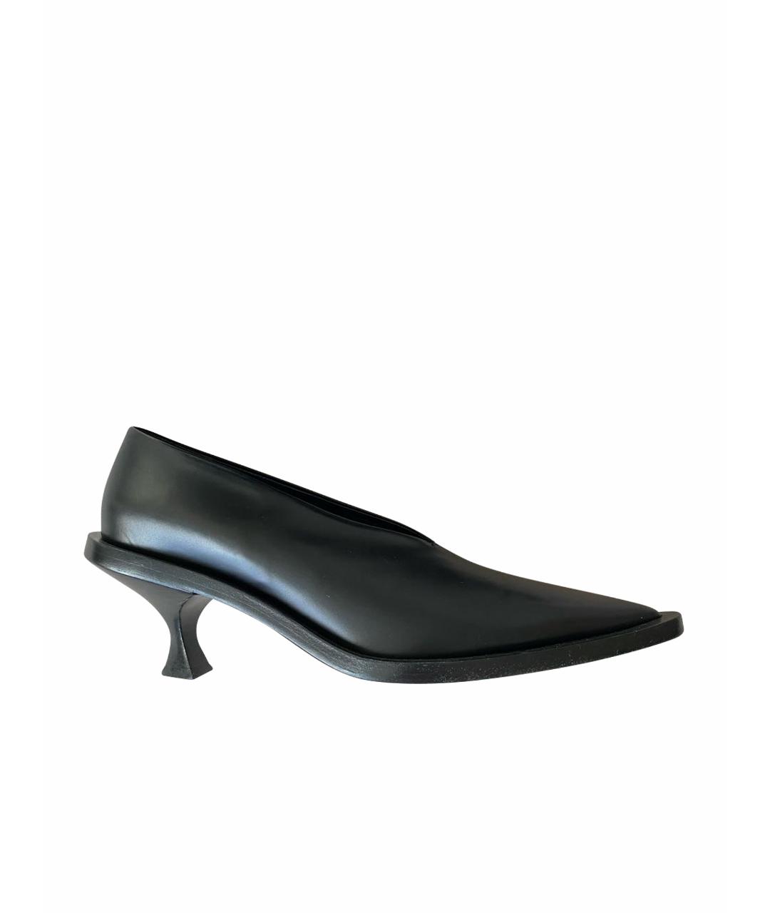 JIL SANDER Черные кожаные туфли, фото 1