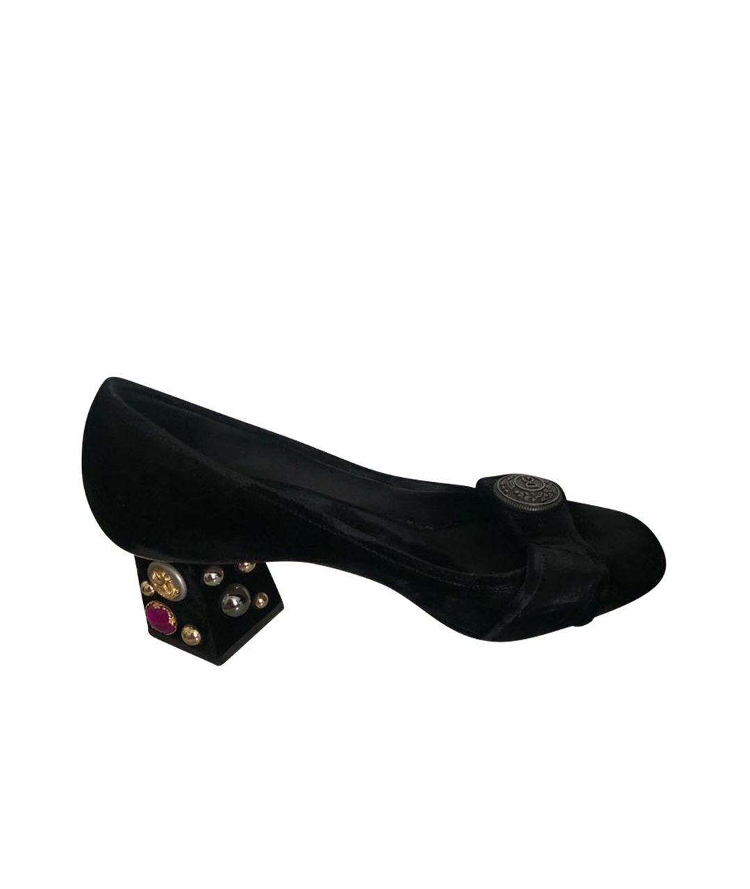DOLCE&GABBANA Черные бархатные туфли, фото 1