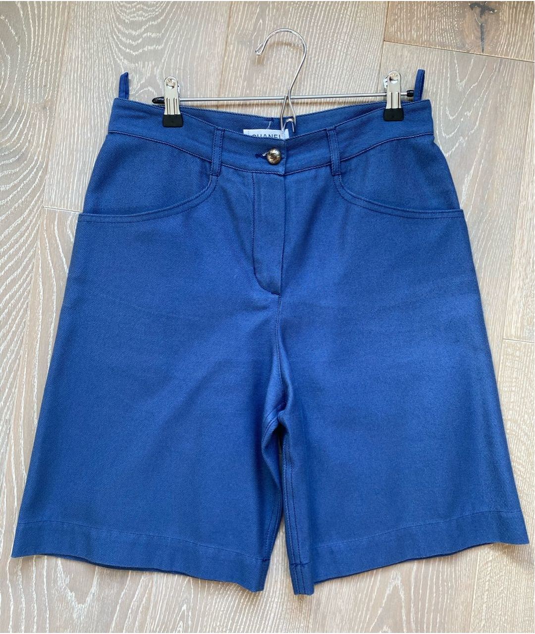 CHANEL PRE-OWNED Синие хлопковые шорты, фото 6