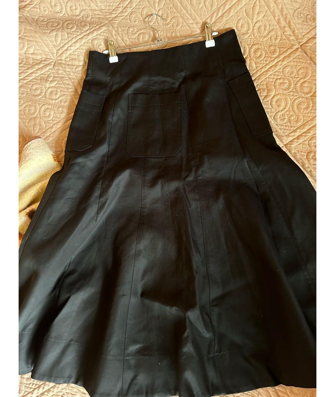 BALENCIAGA Черная атласная юбка миди, фото 2