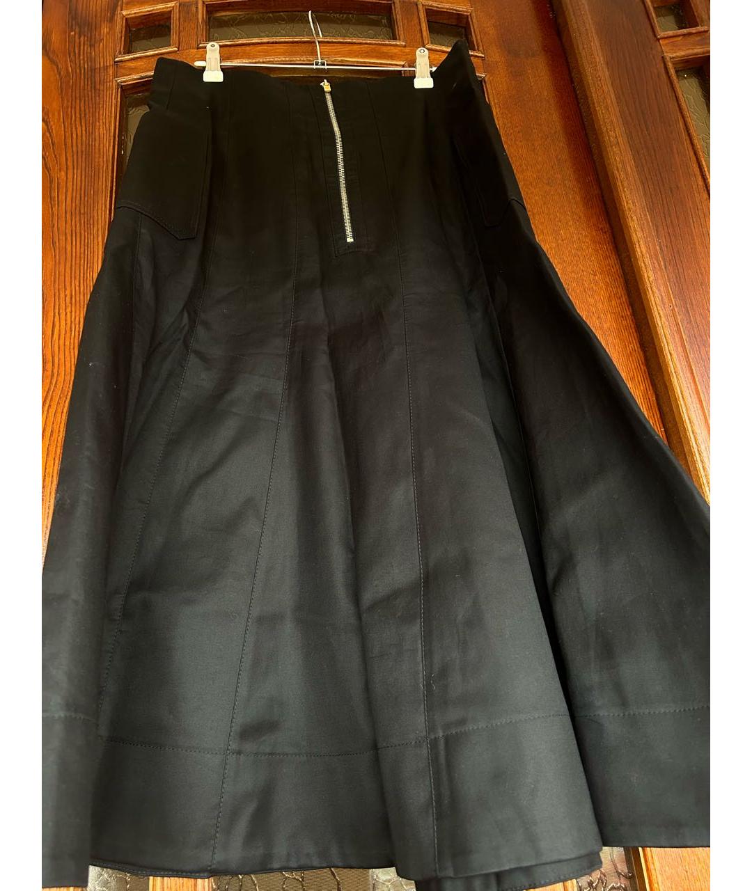BALENCIAGA Черная атласная юбка миди, фото 3