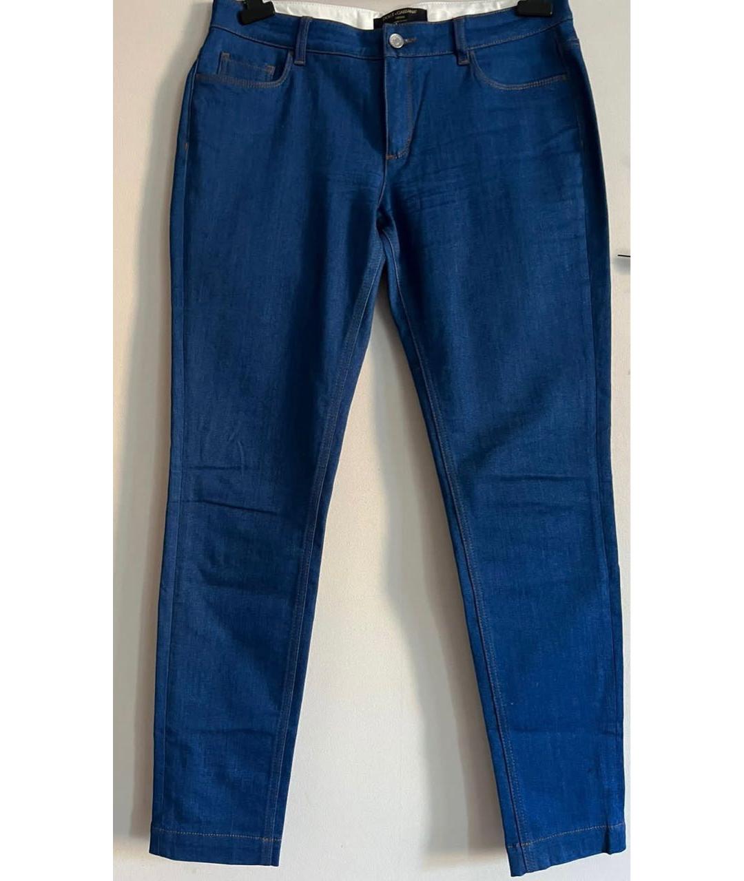 DOLCE&GABBANA Синие хлопко-эластановые джинсы слим, фото 6