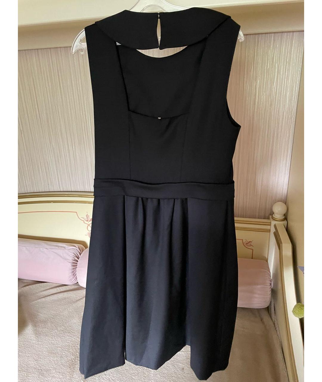 SPORTMAX Черное шерстяное повседневное платье, фото 4