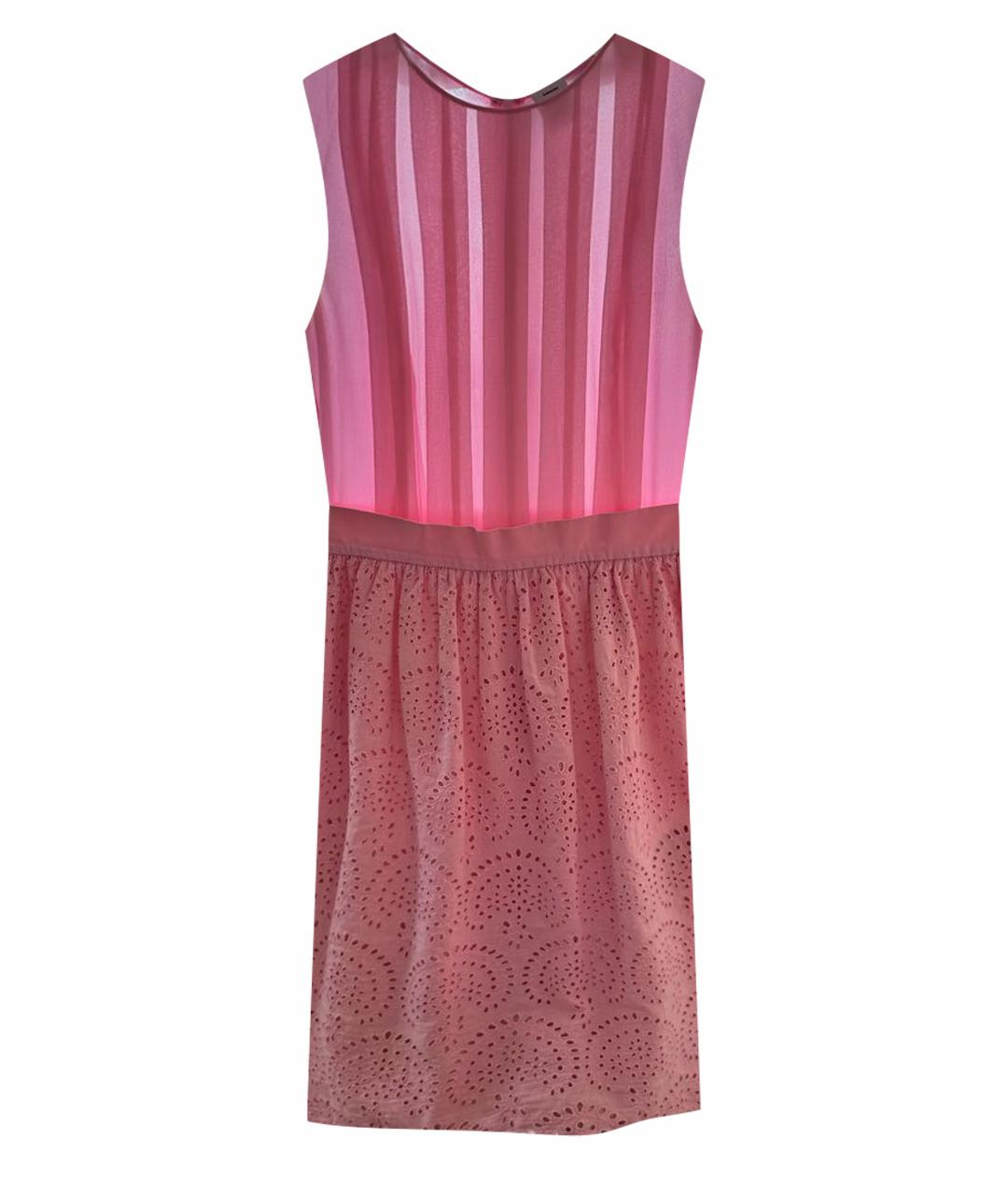 M MISSONI Розовое шелковое коктейльное платье, фото 1