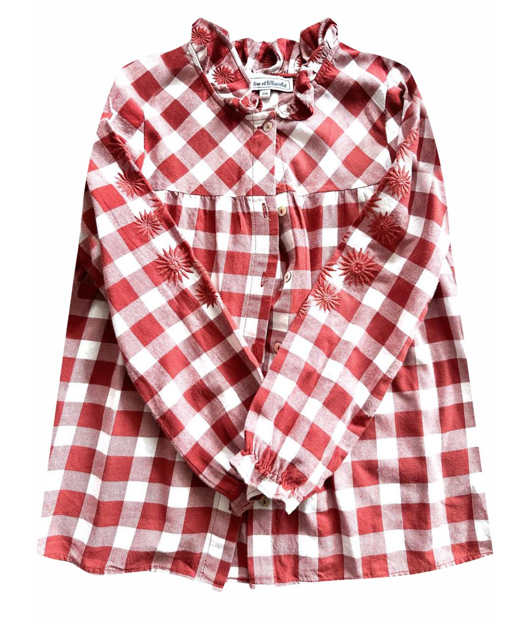 TARTINE ET CHOCOLAT Бордовая хлопковая рубашка/блузка, фото 1