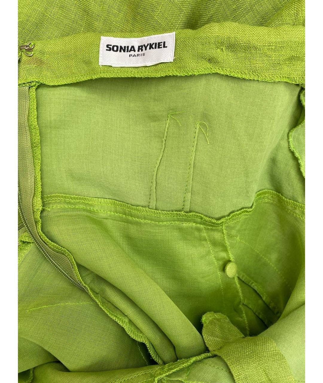 SONIA RYKIEL VINTAGE Зеленый льняной сарафан, фото 3