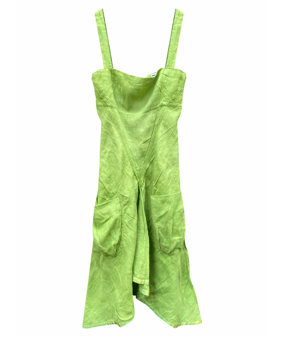 SONIA RYKIEL VINTAGE Зеленый льняной сарафан, фото 1