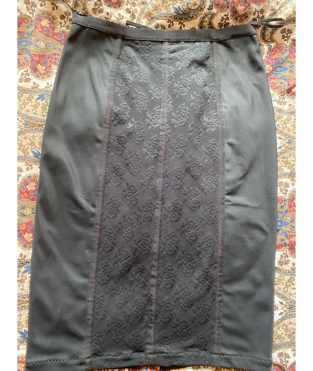 DOLCE&GABBANA Черная полиамидовая юбка миди, фото 2