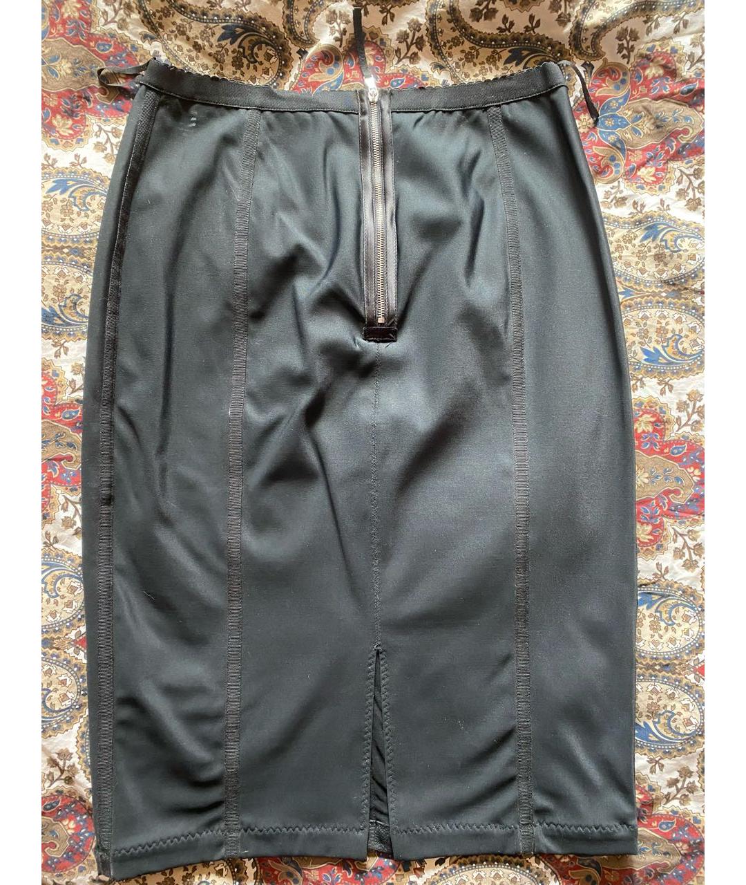 DOLCE&GABBANA Черная полиамидовая юбка миди, фото 3