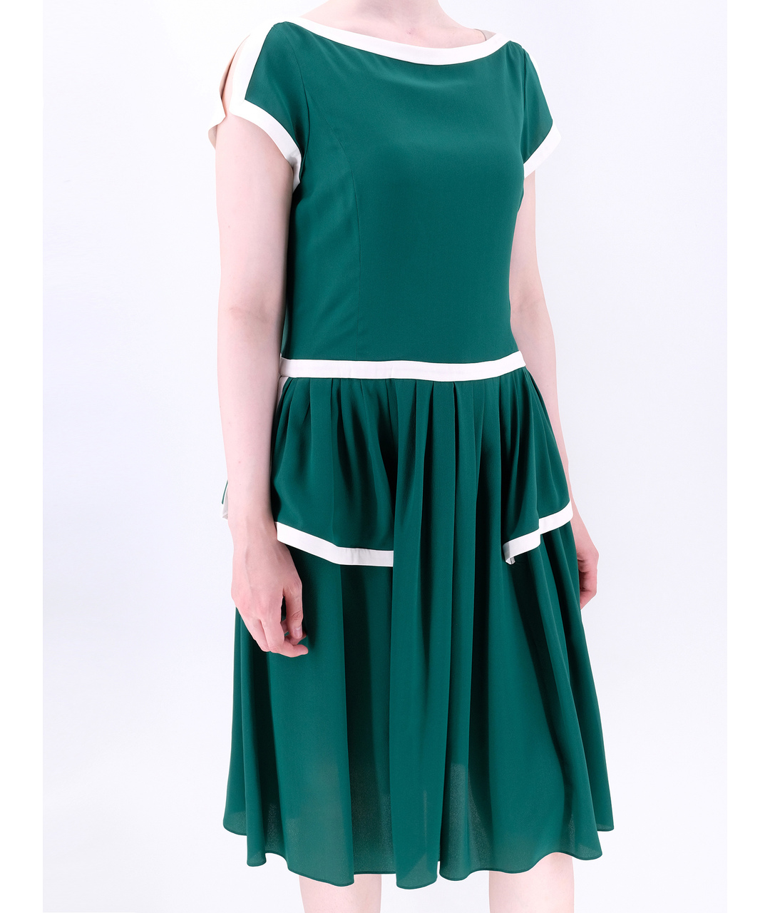 MOSCHINO Зеленые шелковое повседневное платье, фото 2