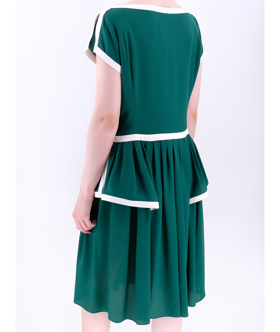 MOSCHINO Зеленые шелковое повседневное платье, фото 3