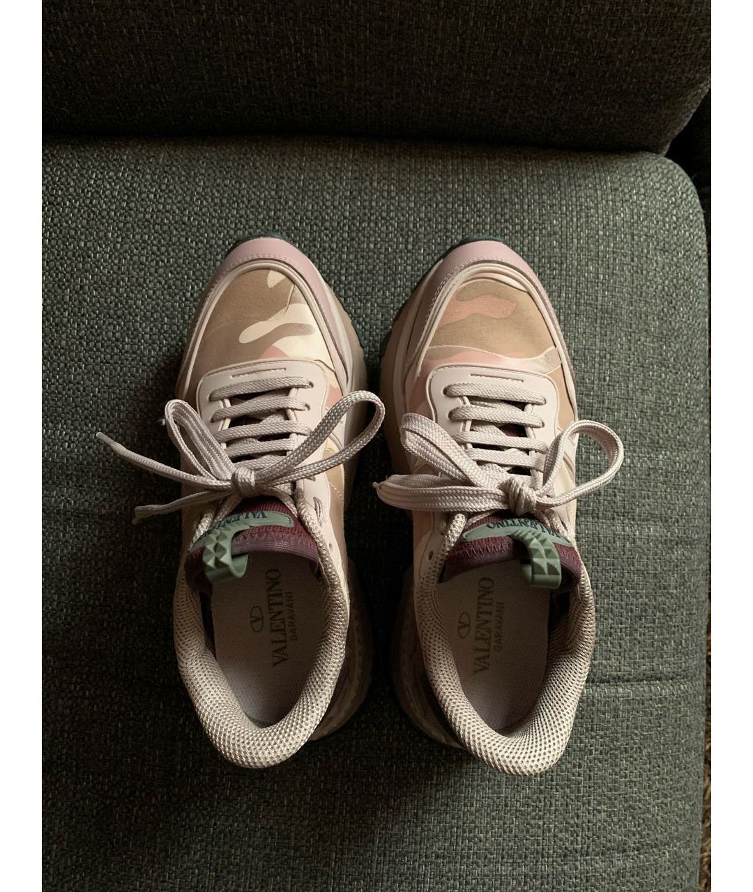 VALENTINO Розовые кожаные кроссовки, фото 3