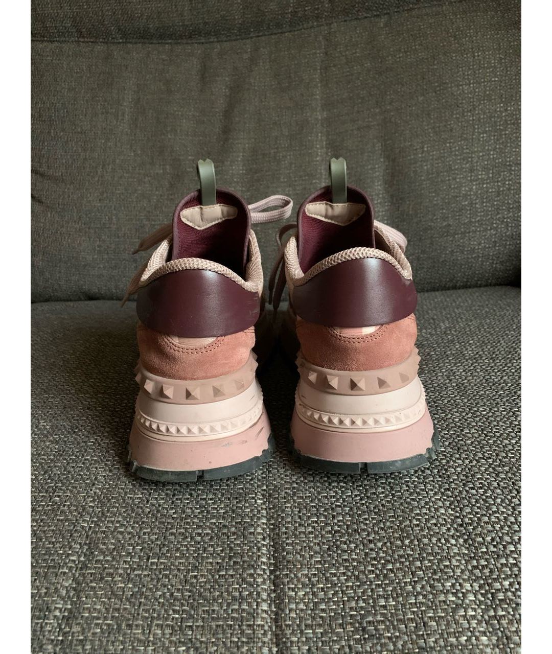 VALENTINO Розовые кожаные кроссовки, фото 4