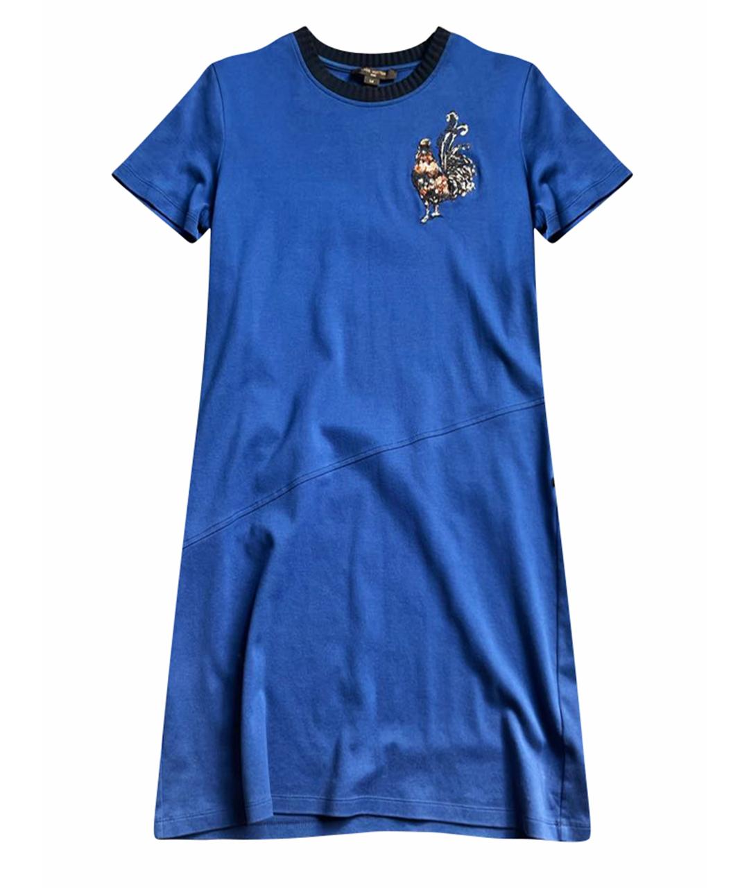 LOUIS VUITTON PRE-OWNED Синее хлопко-эластановое повседневное платье, фото 1