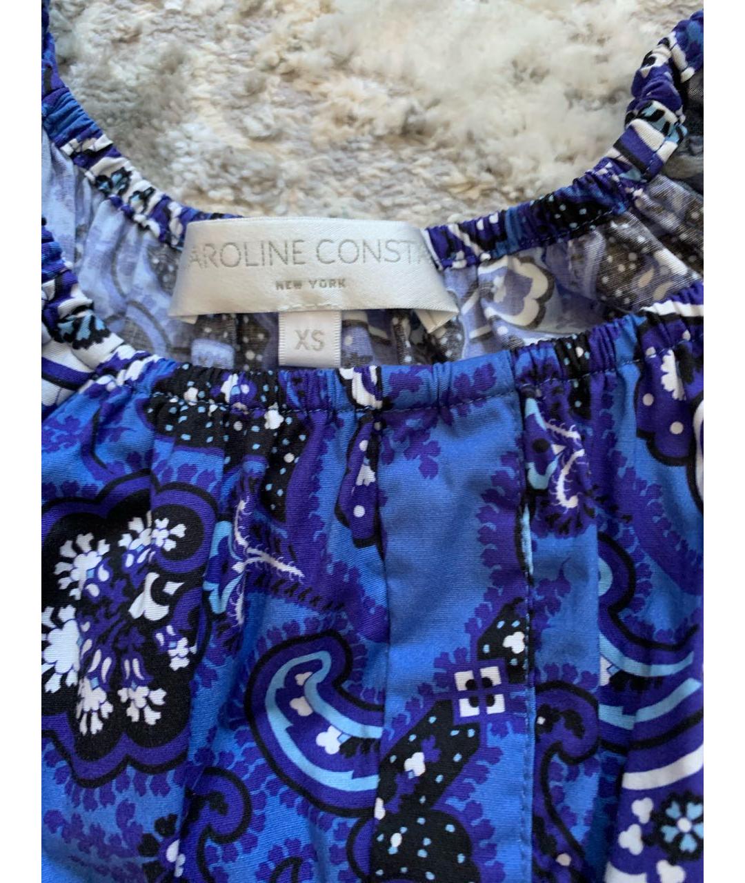 CAROLINE CONSTAS Темно-синяя хлопко-эластановая блузы, фото 5