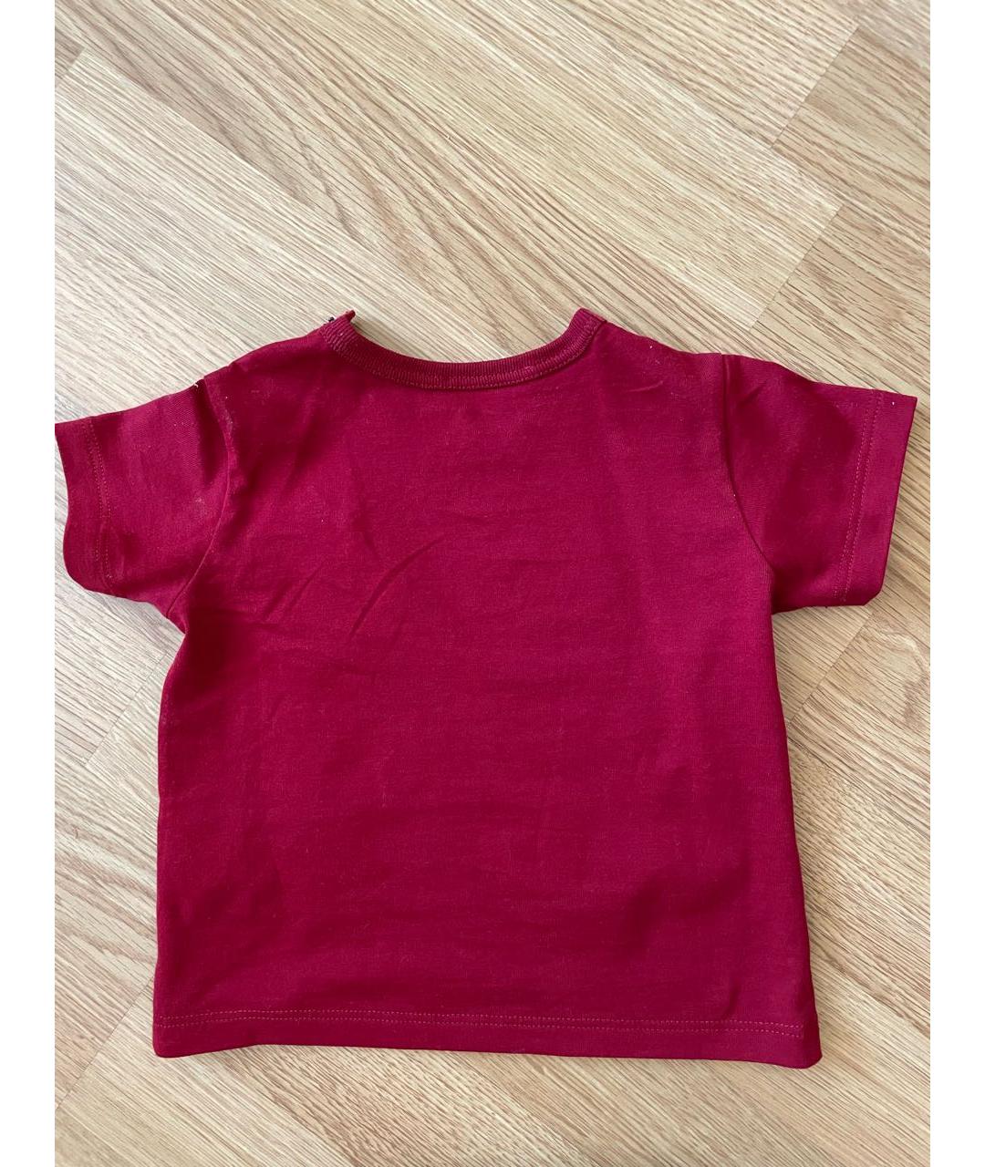 DOLCE&GABBANA Бордовая хлопковая детская футболка, фото 2