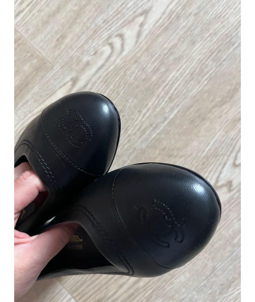 CHANEL Черные кожаные балетки, фото 3
