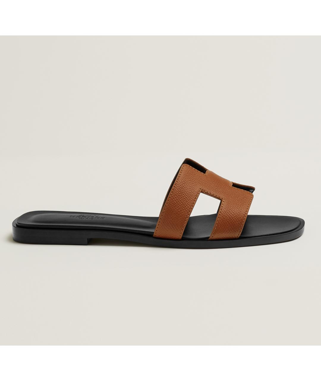 HERMES Коричневые кожаные шлепанцы, фото 6