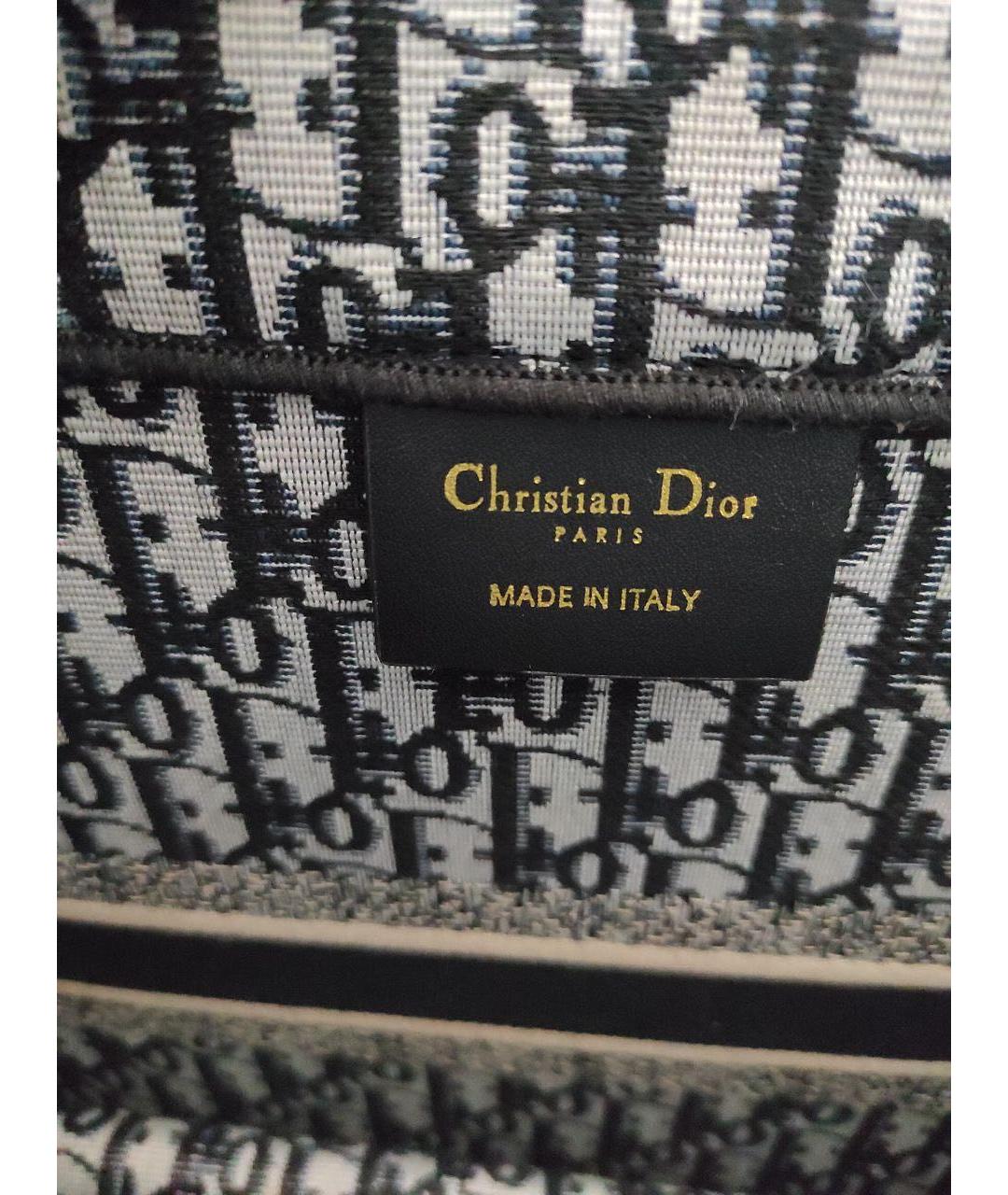 CHRISTIAN DIOR Синяя тканевая сумка тоут, фото 2