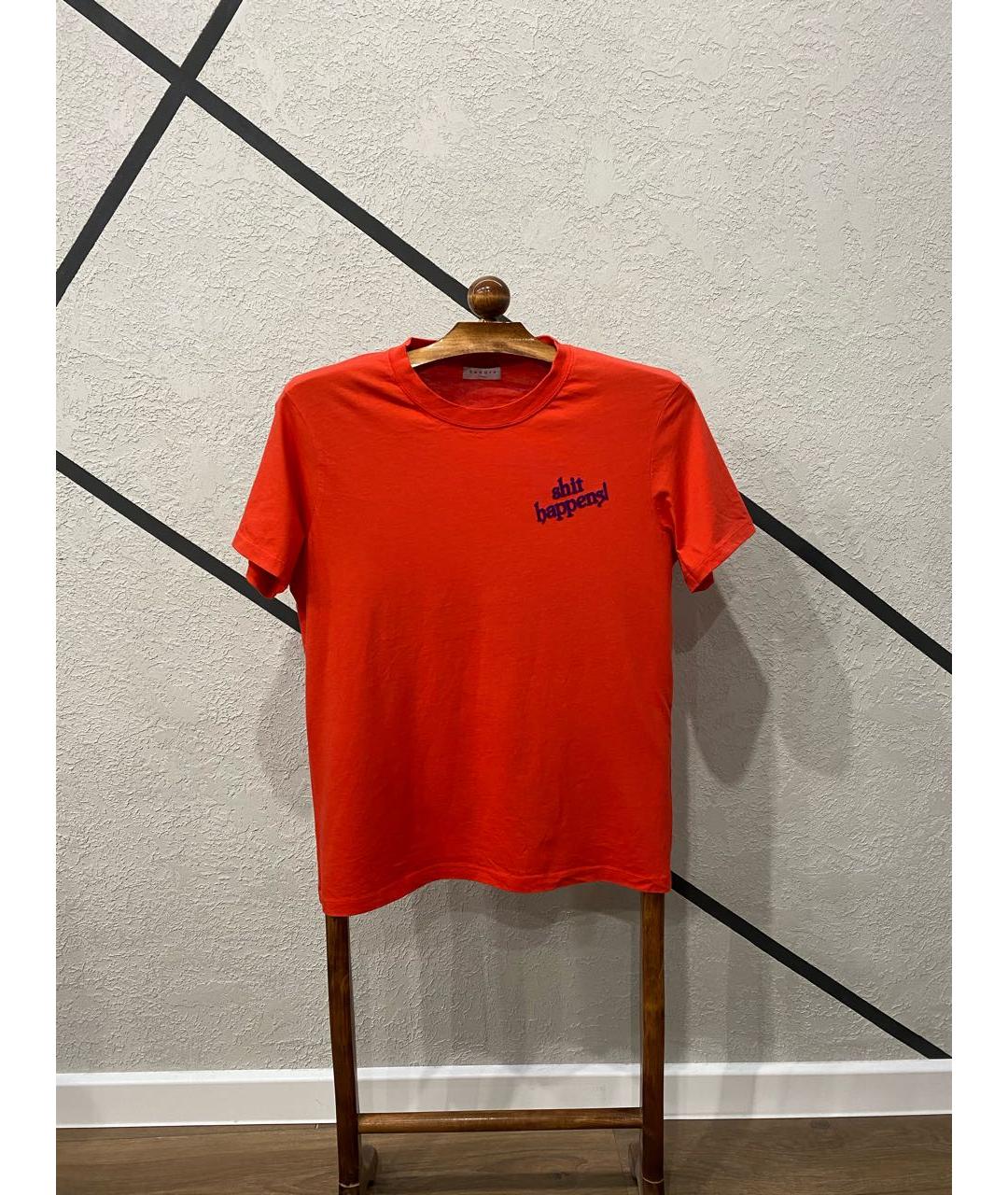 SANDRO Красная хлопковая футболка, фото 2