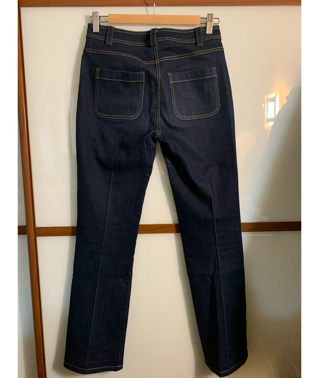 JIL SANDER Синие хлопковые прямые джинсы, фото 2