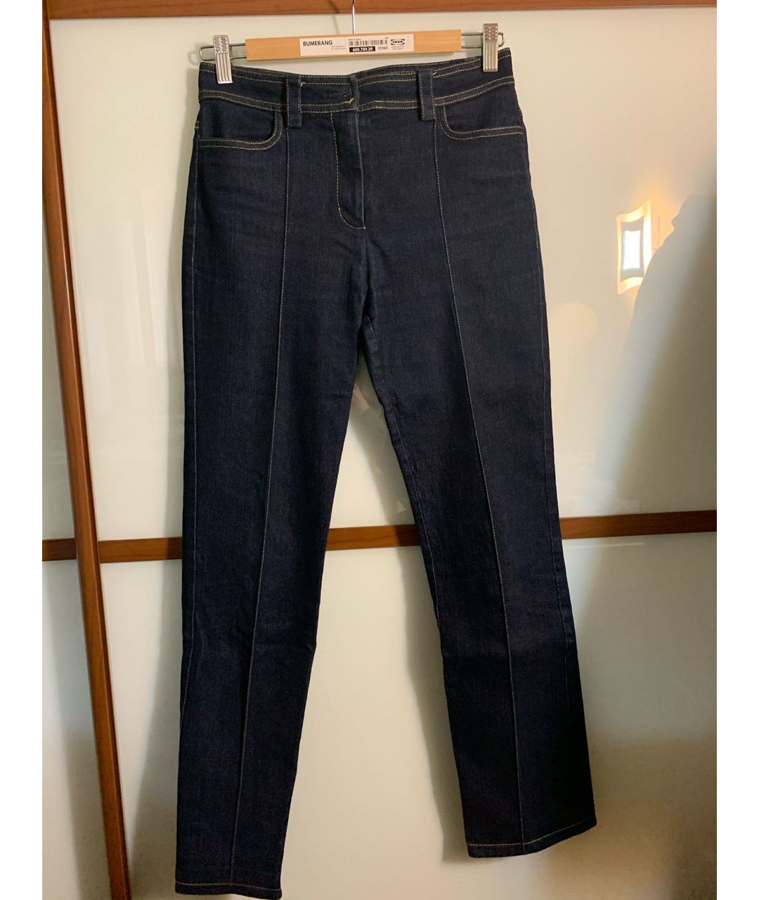 JIL SANDER Синие хлопковые прямые джинсы, фото 5