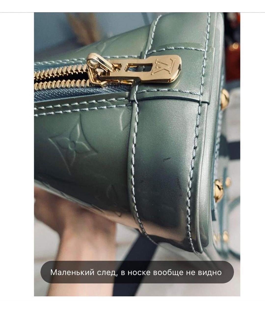 LOUIS VUITTON PRE-OWNED Голубая сумка через плечо из лакированной кожи, фото 6