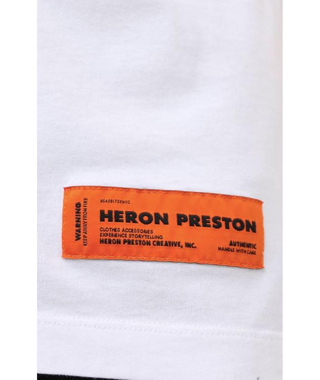 HERON PRESTON Белая хлопковая футболка, фото 5