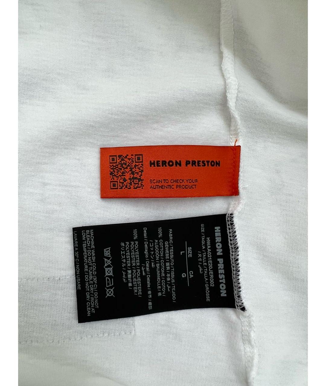 HERON PRESTON Белая хлопковая футболка, фото 6