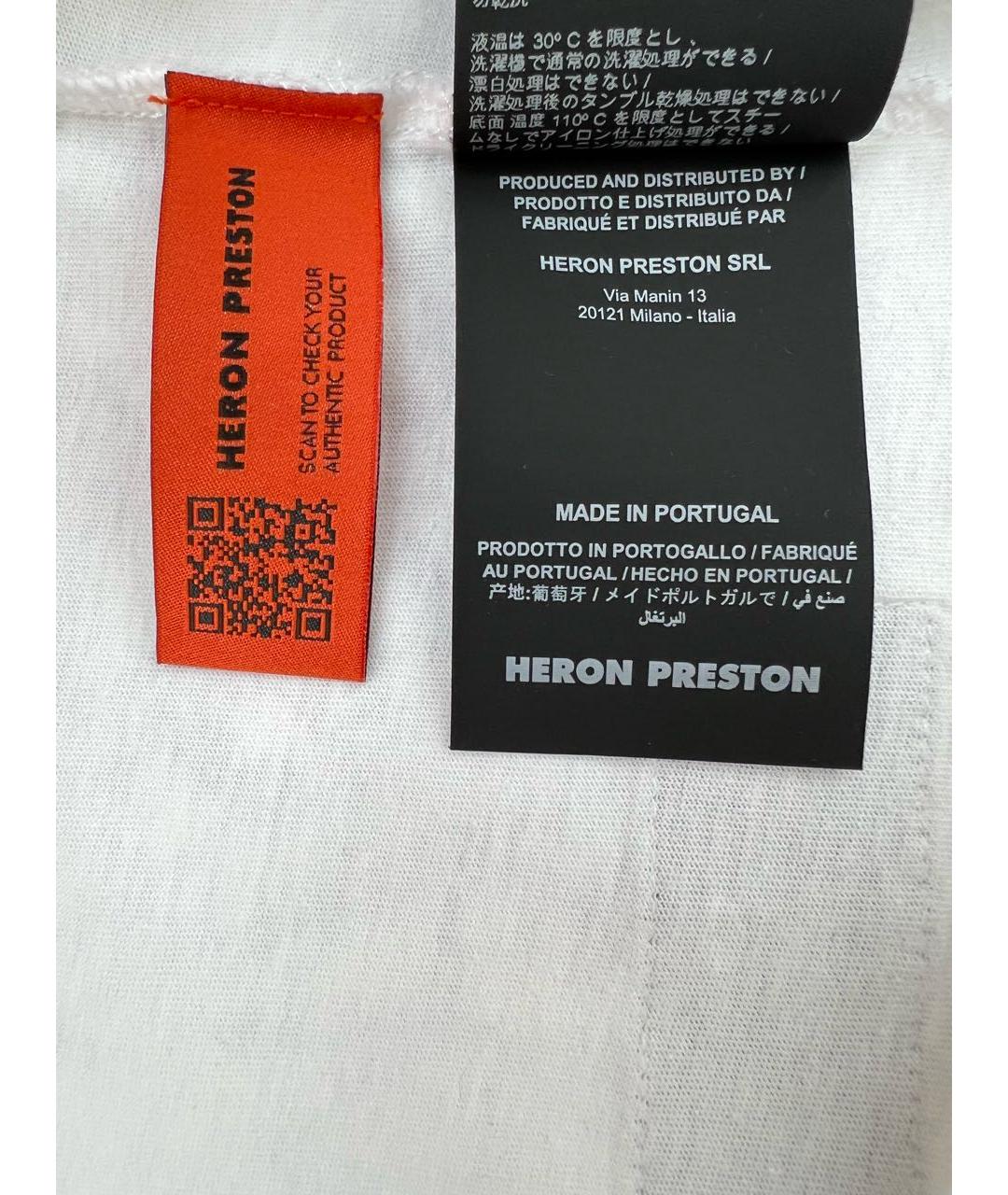 HERON PRESTON Белая хлопковая футболка, фото 7