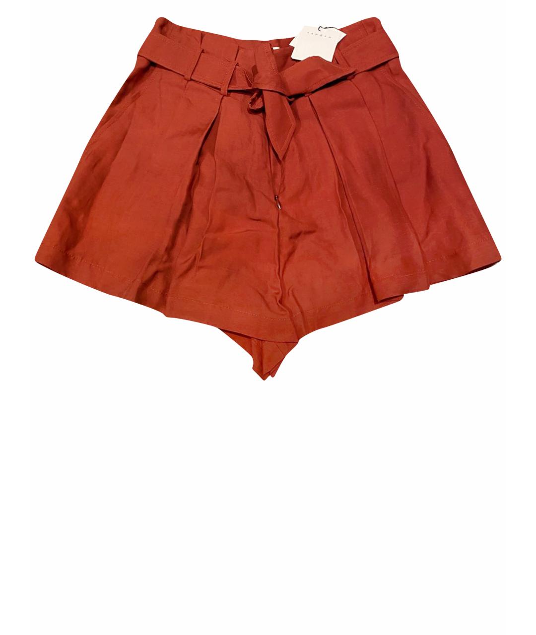 SANDRO Красные вискозные шорты, фото 1
