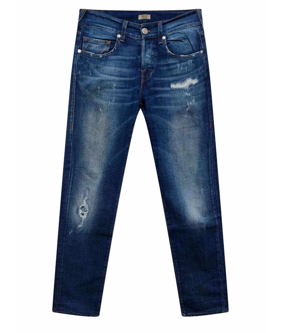 TRUE RELIGION Голубые хлопко-эластановые джинсы скинни, фото 1