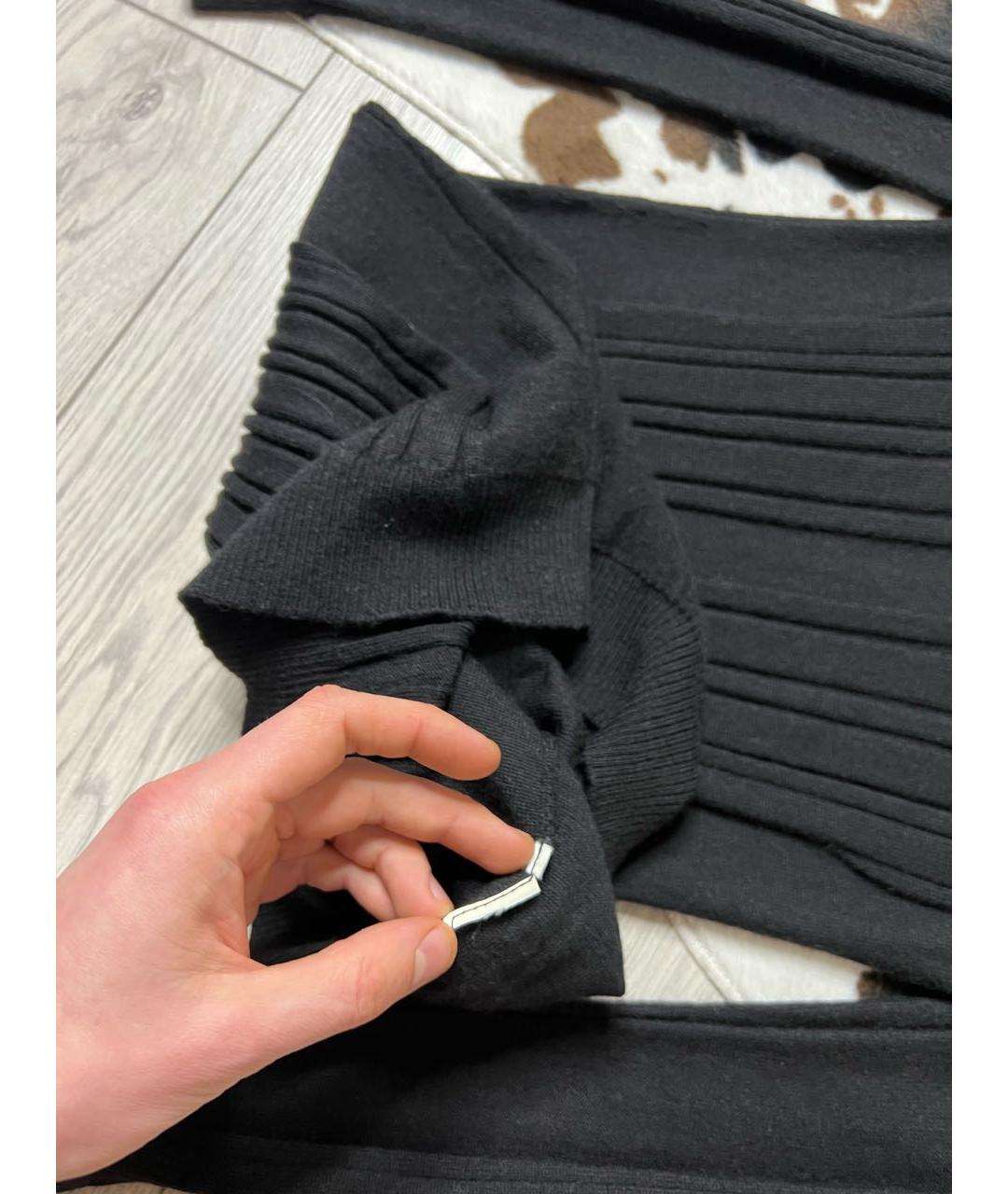 NEIL BARRETT Черное шерстяное повседневное платье, фото 5