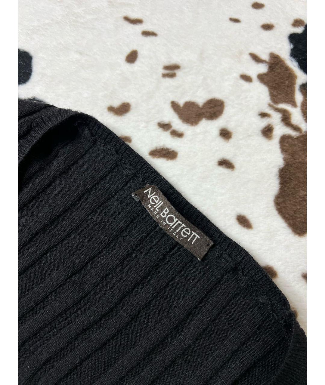 NEIL BARRETT Черное шерстяное повседневное платье, фото 4