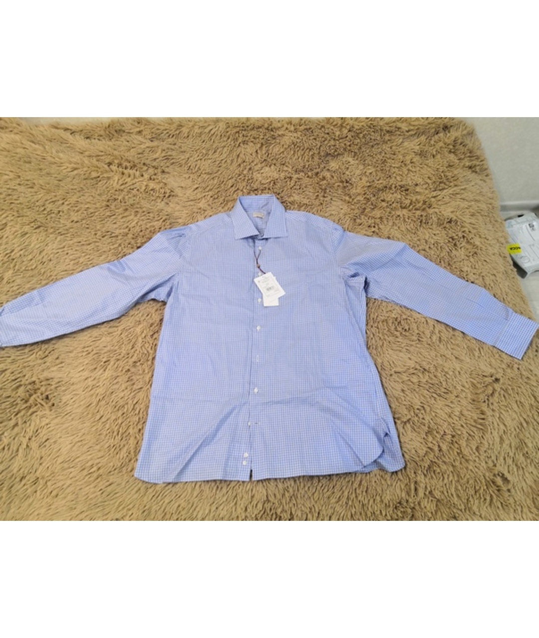 LUCIANO BARBERA Голубая хлопковая классическая рубашка, фото 6