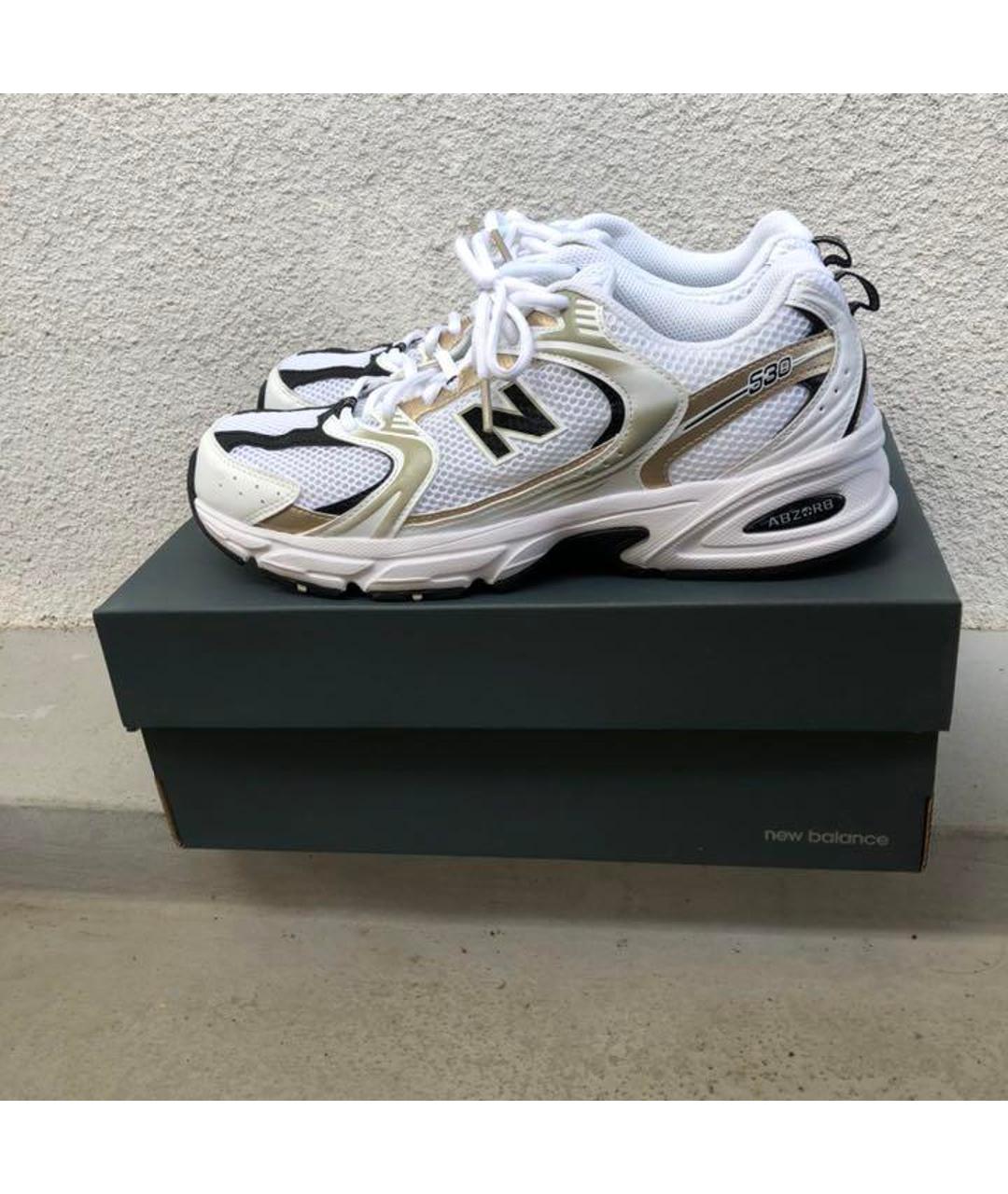 NEW BALANCE Белые текстильные кроссовки, фото 3