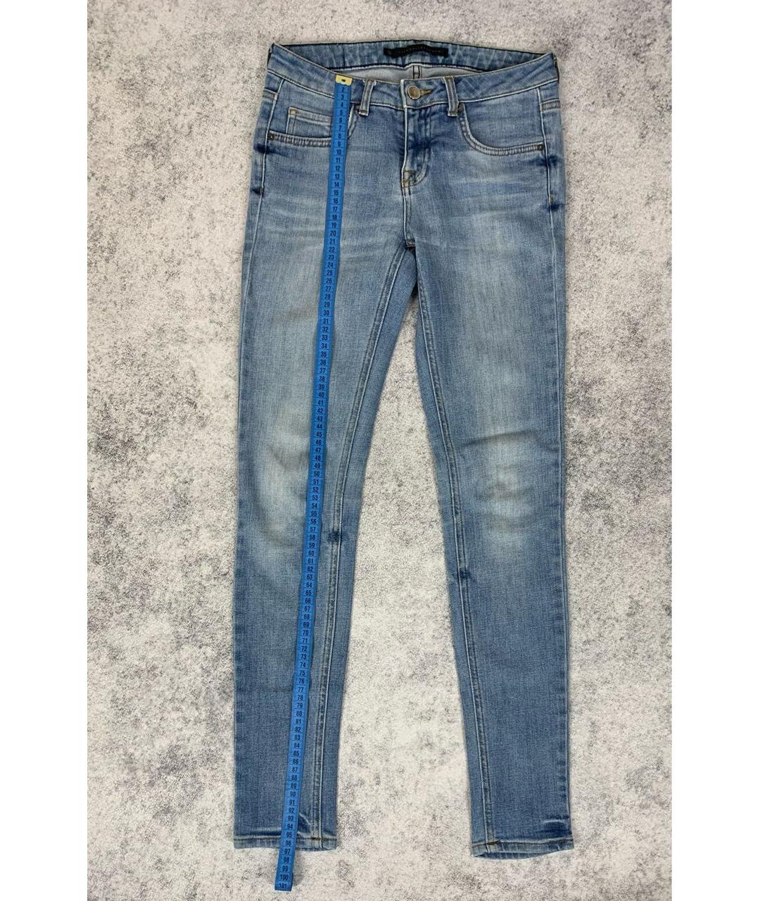 VICTORIA BECKHAM Синие хлопко-полиэстеровые джинсы слим, фото 6