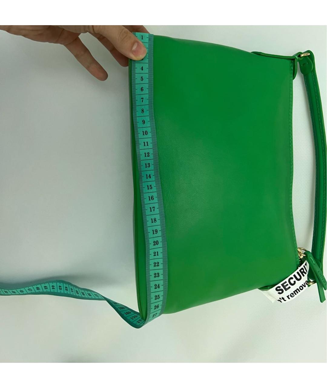LIU JO Зеленая кожаная сумка с короткими ручками, фото 6