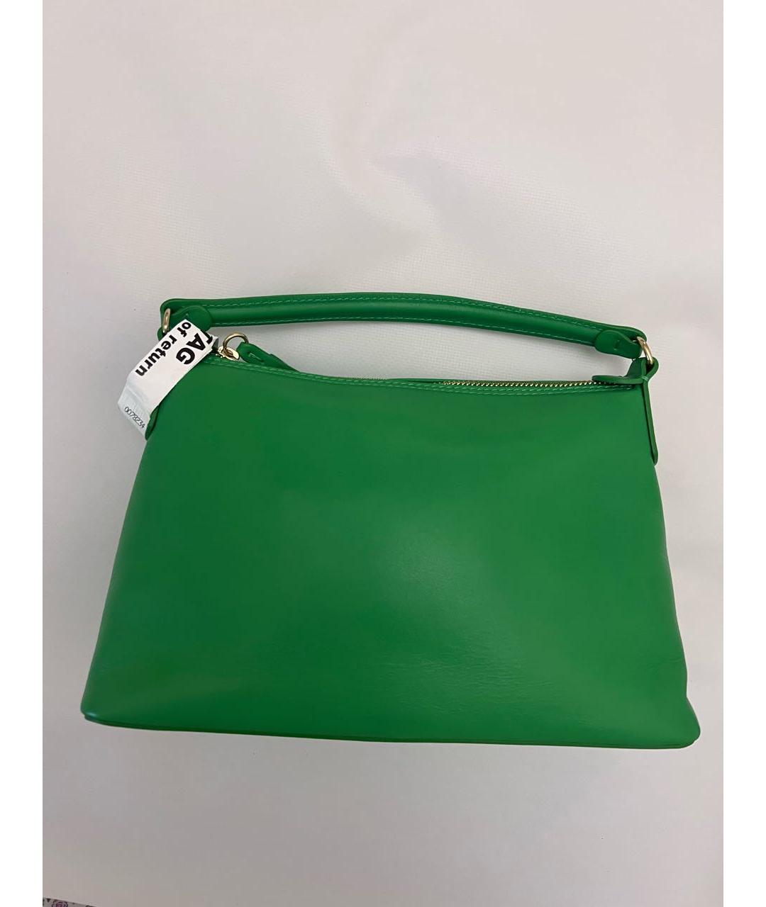 LIU JO Зеленая кожаная сумка с короткими ручками, фото 4