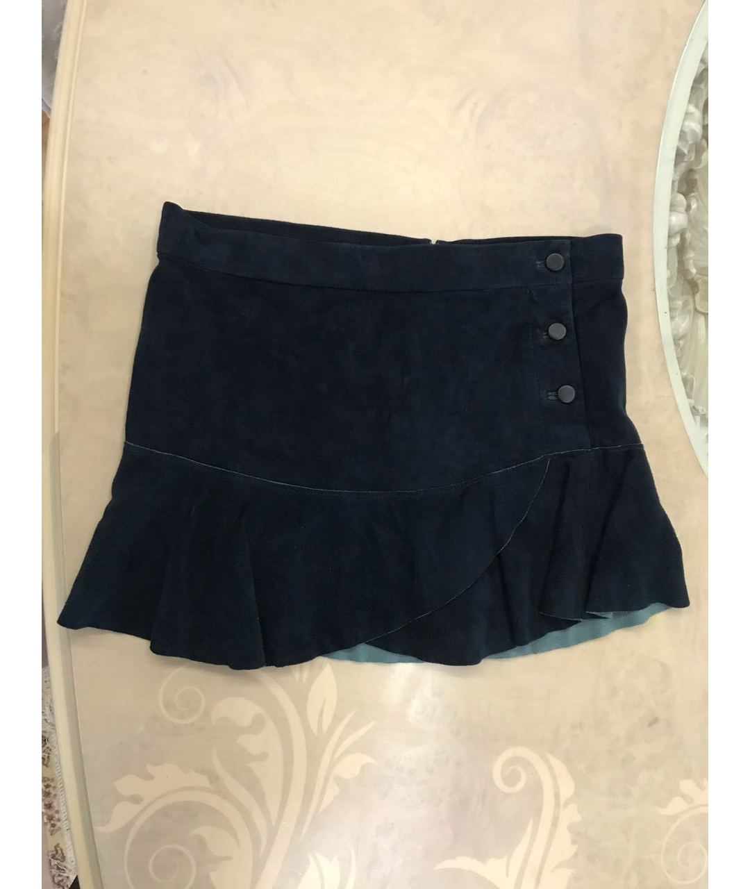 ISABEL MARANT Темно-синяя замшевая юбка мини, фото 5