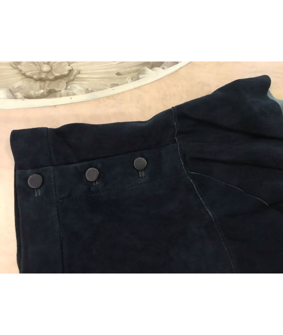 ISABEL MARANT Темно-синяя замшевая юбка мини, фото 4