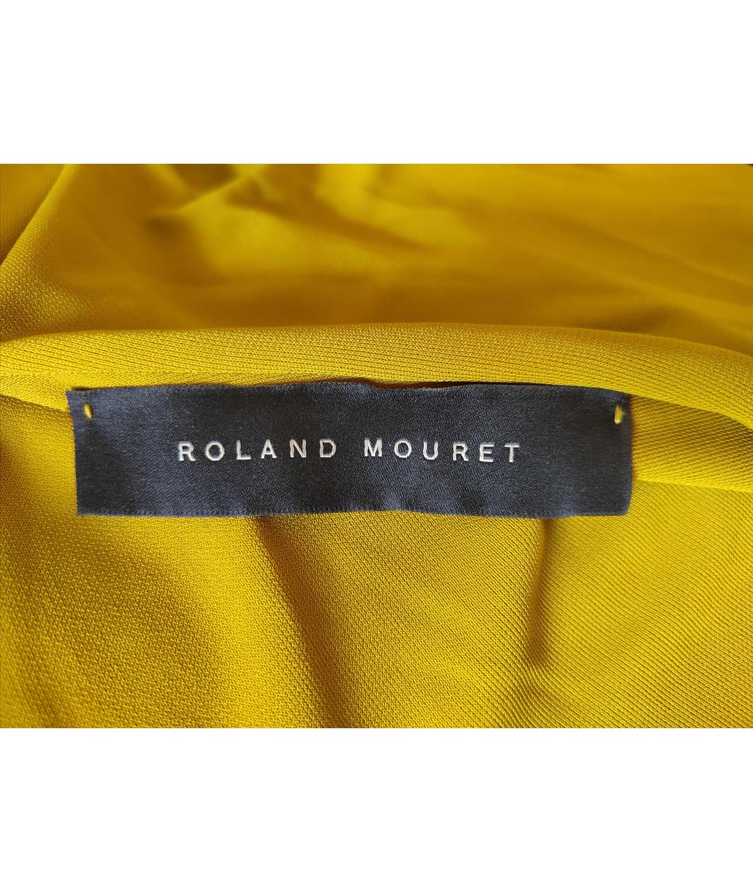 ROLAND MOURET Горчичная вискозная блузы, фото 3