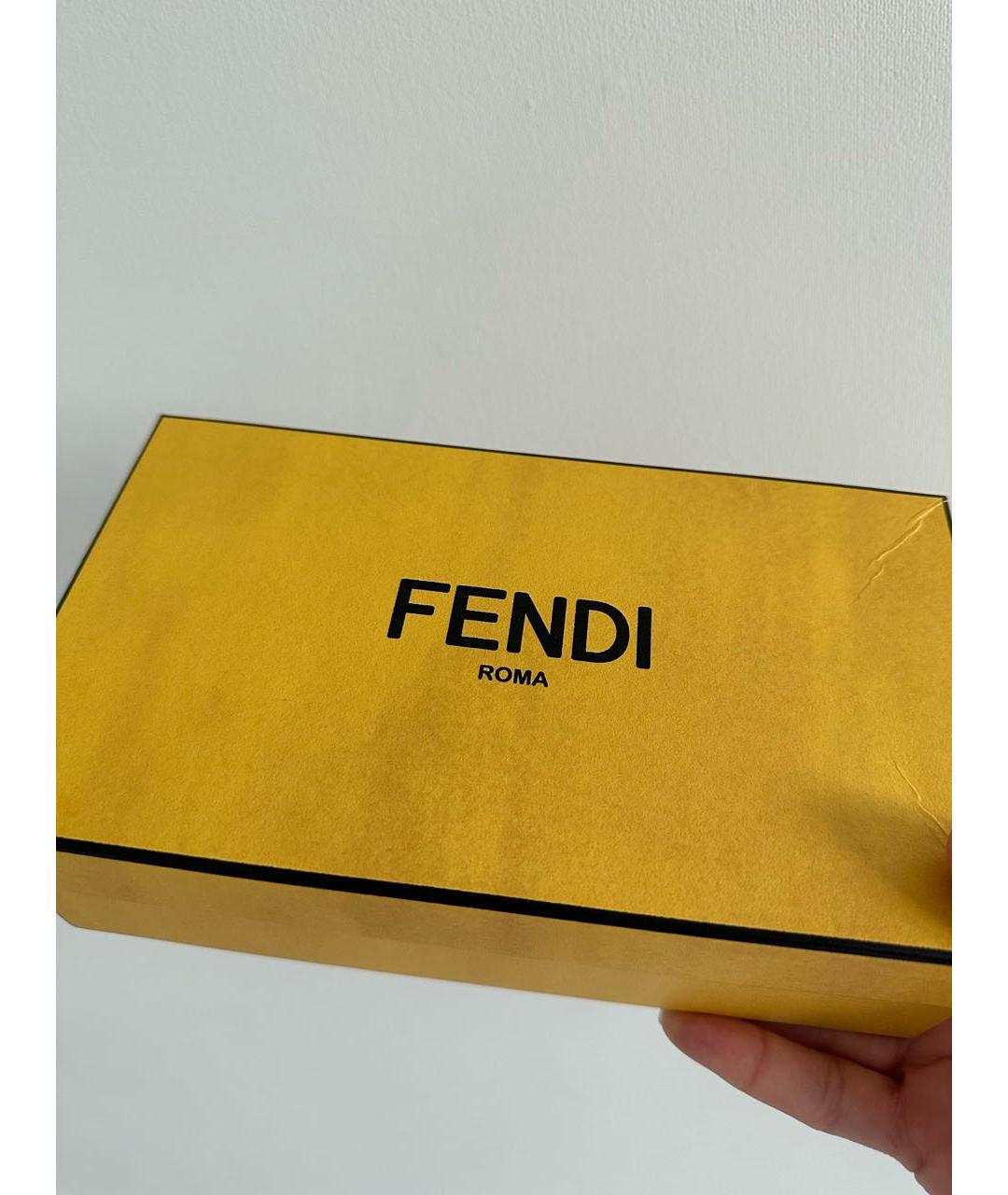 FENDI Золотые металлические солнцезащитные очки, фото 5